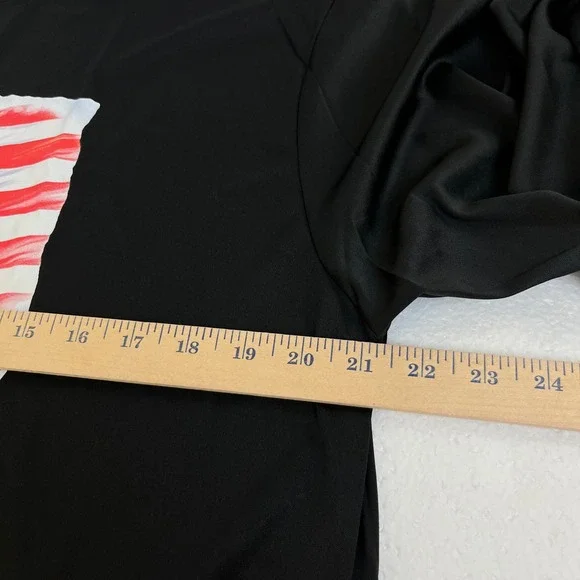 Men's L Black Long Sleeve 'Let Freedom Ring' USA Flag Liberty Bell Shirt - Picture 6 of 7